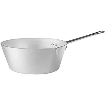 Immagine di Pentole Agnelli Linea Family Cooking Alluminio Casseruola Conica con Un Manico e Becco, Argento, 16 cm