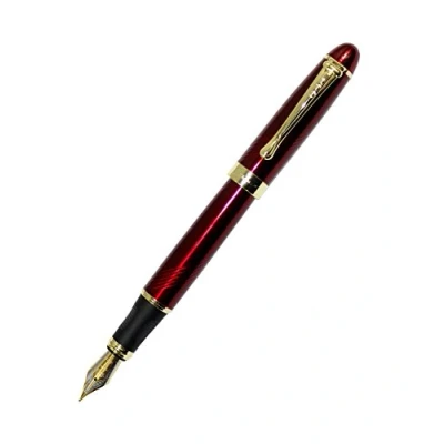 Immagine di Gullor Jinhao X450 Penna stilografica, colore: intreccio rosso e oro (Red Twist and Gold)