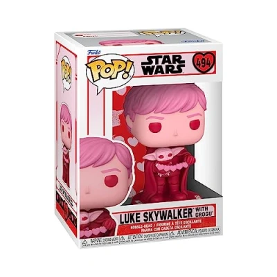 Immagine di Funko Pop! Star Wars: Valentines Luke Skywalker &amp; Grogu (The Child, Baby Yoda) The Mandalorian Figura in Vinile da Collezione Idea Regalo Merchandising Ufficiale TV Fans