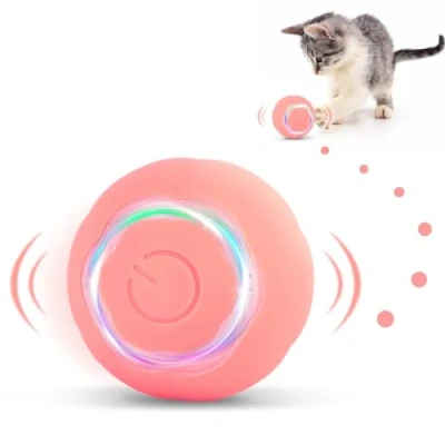 Immagine di KEWUZY Giocattolo Interattivo con Palla Automatica, Gatti in Casa Intelligente Rotolante 2 Modalità, Esercizio Rotante Automatico a 360 Gradi per gatto e cucciolo (Rosa)