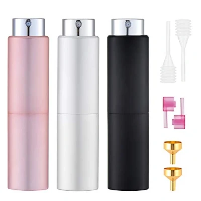 Immagine di Toureal 20ml Spruzzino Profumo, Vaporizzatore da Viaggio, Atomizzatore Nebulizzatore Bottiglie Porta Profumo Spray (Nero, Rosa, Argento)