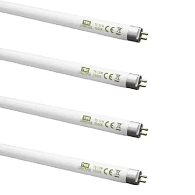 Immagine di TBE Lighting, Tubi fluorescenti T5 da 13 W, 517 mm, CFL, attacco G5 a 2 pin, ad alta efficienza, luce bianca morbida, 3500 K (confezione 4)