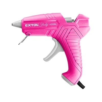 Immagine di Extol Lady 422004 Pistola per colla a caldo, 40 W, ugello fine (10 g/min) + 3 bastoncini di colla, Ø 11 mm, colore: rosa