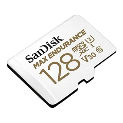 Immagine di SanDisk MAX Endurance Video Monitoring for Dashcams &amp; Home 128 GB microSDXC Memory Card + SD Adaptor 60,000 Hours