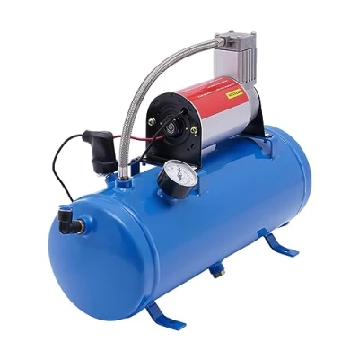 Immagine di compressore ad aria compressa da 12 V, 100 psi con serbatoio 6 l, d&#039;aria mobile e compatto, tubo 3,8 m, max. 8 bar