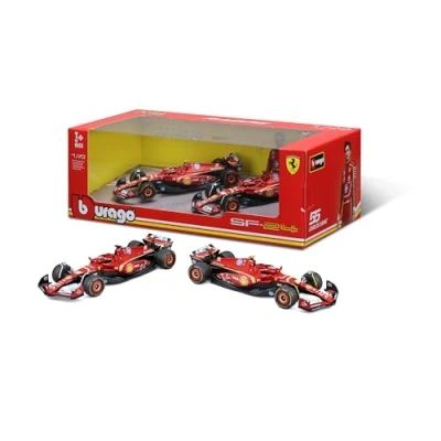 Immagine di Bburago Burago Set 2 modellini Auto Formula 1, Carlos Sainz, Charles Leclerc, Ferrari SF 23, Scala 1/43, Mockup, Miniatura da collezione, F1, Regali per collezionisti, +3 anni (78002)