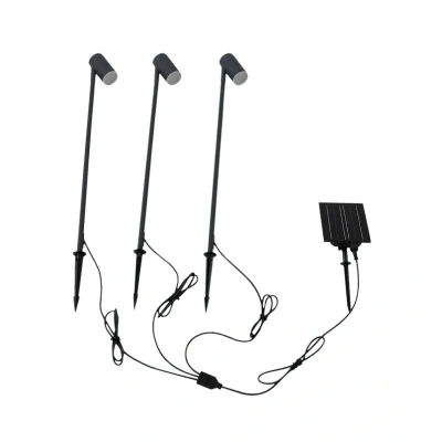 Immagine di Lampada LED solare Myric di Lindby, set 3, nero, alluminio, 3.000K