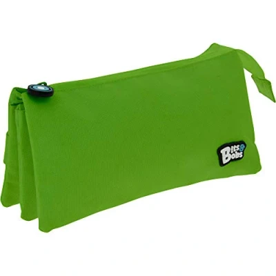 Immagine di Grafoplás 37545420 Astuccio scolastico a tre scomparti, colore: verde, 23,5 x 12 14 cm, Bits &amp; Bobs