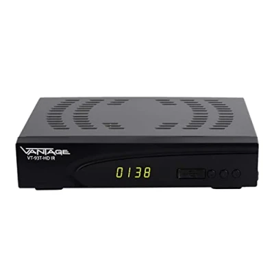 Immagine di Vantage VT 93 DVB T2 Ricevitore, decoder digitale terrestre, Ricevente Antenna, TV in HD, PVR Ready, digitale, Full HD 1080p, HDMI, Media Player, S/PDIF, USB 2.0, LAN, 12V compatibile, nero
