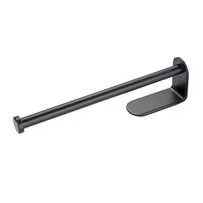 Immagine di WENKO portarotolo di carta Nio, pratico per la cucina in alluminio, autoadesivo e ideale da applicare su piastrelle o mobili, misure (L x A P): 27,5 4,5 7 cm, nero