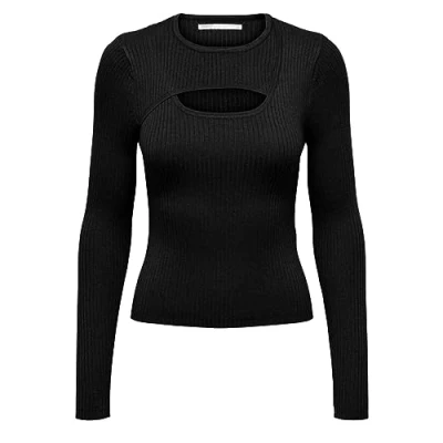 Immagine di Maglia Only Onlashley Ls Peakaboo Oneck Knt Nero IT 44