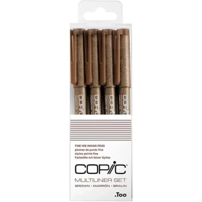 Immagine di Copic Set di 4 pennarelli Multi Liner, colore: marrone
