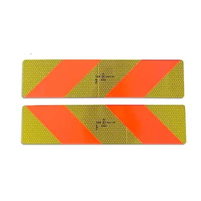 Immagine di Pannello di avvertimento con riflettore in alluminio per camion e TIR, set da 2 pezzi, contrassegno posteriore 565 x 132 ECE 70.01