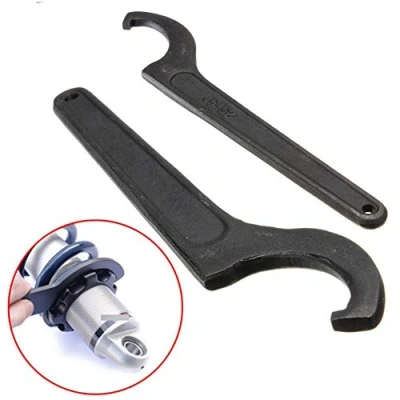 Immagine di Lseqow chiave universale tipo C, a ghiera in lega di cromo vanadio, C regolabile con gancio ammortizzatore, 45 52 mm, nera