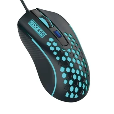Immagine di Celly, Mouse con Filo Hive, Linea Sparco, Ergonomico Design Alveolare, Click Silenzioso e Luci LED Rainbow, DPI Regolabili, Installazione Facile Plug&amp;Play Porta USB A