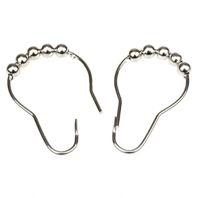 Immagine di H&amp;S Anelli per Tende da Doccia Antiruggine con Rotelle a Sfera 14 Pezzi Ganci Bagno in Acciaio Inox Resistenti Gancio Tenda Bastone