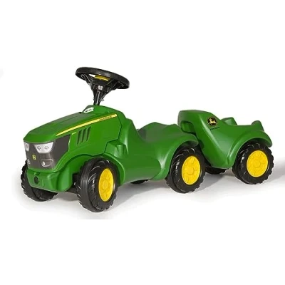 Immagine di Rolly Toys Minitrac John Deere 6150R con rimorchio rollyMinitrac (Rimorchio ribaltabile, Vano portaoggetti sotto il cofano, Volante clacson, Per bambini a partire da 1,5 anni)