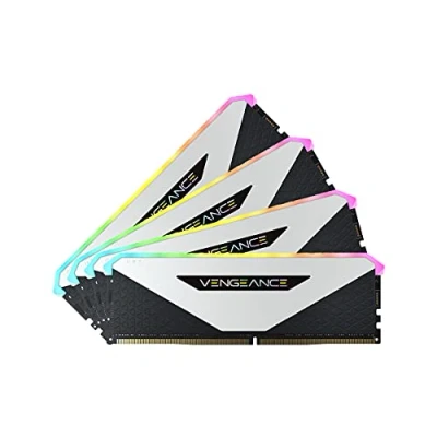 Immagine di Corsair Vengeance RGB RT 32GB (4 x 8 GB), DDR4 3600MHz C18 Memoria per Desktop (Illuminazione Dinamica, Ottimizzato AMD 300/400/500 Series, Compatibile con Intel Series), Bianco
