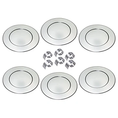 Immagine di chg 294F 67 Set Sottopiatti e Anelli per tovaglioli, Acciaio Inox, Colore Argento, 6