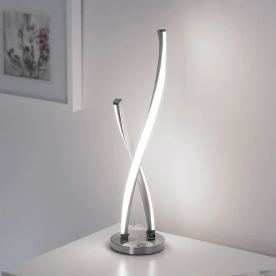 Immagine di Paul Neuhaus Polina Lampada LED da tavolo, argento, metallo, dimmerabile