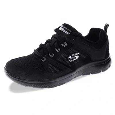 Immagine di Skechers Summits New World, Sneaker Donna, Nero Black Leather Mesh Trim Bbk, 37 EU