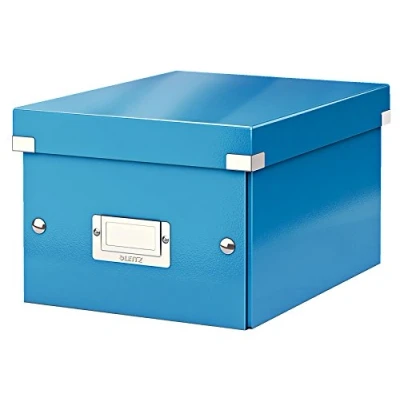 Immagine di Leitz Click &amp; Store WOW Scatola Archivio Piccola, per Riporre e Trasportare Documenti A5 Oggetti di Piccole Dimensioni, Adatta a Casa Ufficio, Blu, 60430036