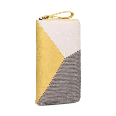 Immagine di Zwei JANA J2 Portafoglio da donna, 20 x 11 cm, in ecopelle di alta qualità, design tricolore, con 12 scomparti per carte credito, portamonete, scomparto documenti, chiusura lampo,