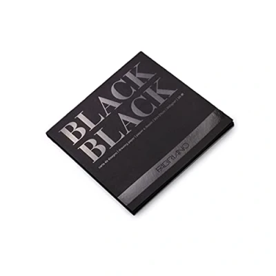 Immagine di Honsell 19100389 Fabriano Black Block, carta nera con superficie opaca non rivestita, 300 g/m², 20 x cm, fogli, ideale per pastelli, matite colorate e pennarelli