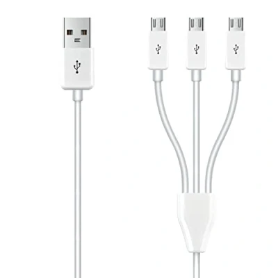 Immagine di GELRHONR cavo splitter da USB a micro USB, di ricarica multi 3 in 1, 2.0 maschio 1 sincronizzazione 25 cm