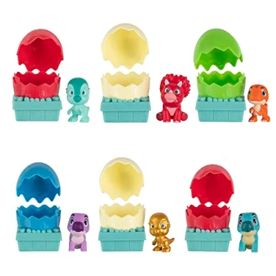 Immagine di Dino Ranch Confezione da 6 cieche Mite Sei figure collezione a forma di uovo 6,3 cm, giocattoli per bambini con i tuoi allevatori pre occidentali preferiti