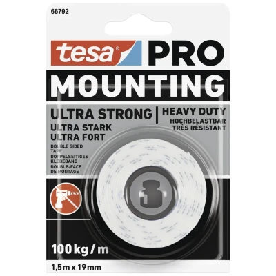 Immagine di tesa Mounting PRO Ultra Strong 66792 00000 00 Nastro per fissaggio Bianco (L x L) 1.5 m 19 mm 1 pz.
