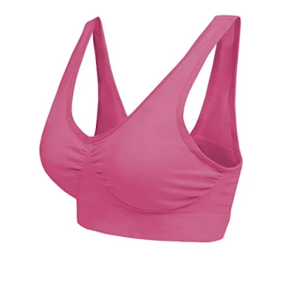 Immagine di Boolavard Reggiseno da donna, comodo, classico, con push up e senza ferretto, confezione 3, Colore: rosa., XXL