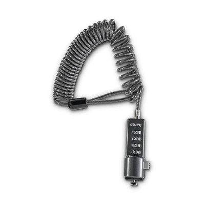 Immagine di Hama Cavo di Sicurezza per Notebook con Chiusura a Chiave, 1.8 m, Grigio