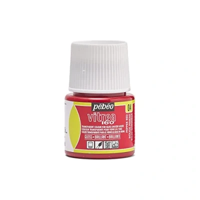 Immagine di PEBEO Vernice Trasparente per Vetro Vitrea 160C Rosso Peperoncino 45 ML