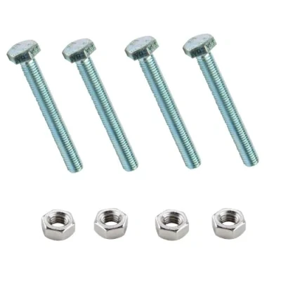 Immagine di Bulk Hardware BH02766 Bullone a Testa Esagonale Semplice, M8, 50 mm, Bianco, Set di 4