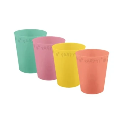 Immagine di Procos Set di bicchieri plastica, 4 pezzi, riutilizzabili, stoviglie per feste compleanno o a tema, bicchiere bere