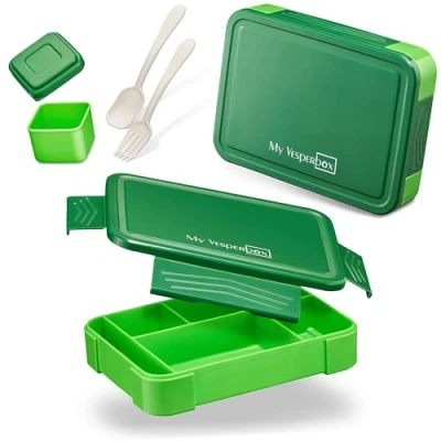 Immagine di My Vesperbox Lite Contenitore per il pranzo bambini estremamente robusto pane ideale l&#039;asilo e la scuola (verde)