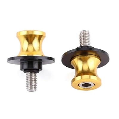 Immagine di Swing Arm Spool, 2 PZ 6/8 / 10mm Moto CNC Cavalletto Posteriore Bobine Sliders Stand Forcellone Rocchetti(8mm Gold)