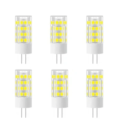 Immagine di Jiotouhu Confezione da 6 lampadine a LED G4 5 W equivalenti 50 W, 51 LED, 500 lumen, angolo di diffusione 360 gradi, AC/DC 12 V, non dimmerabili, 6000 K, bianco freddo