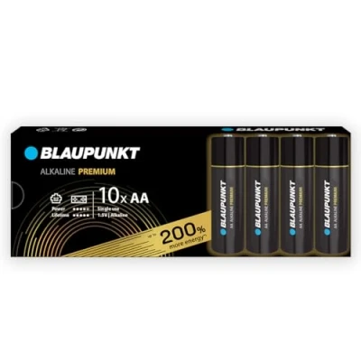 Immagine di BLAUPUNKT AA batterie alcaline PREMIUM, confezione da 10, per controller videogiochi e giocattoli, LR6BPR/10CB