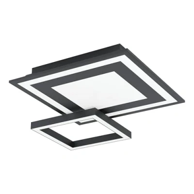 Immagine di Eglo connect.z Smart Home Led pannello Savatarila Z, ZigBee, app e controllo vocale, colore luce regolabile, dimmerabile, lampada da soffitto in metallo nero