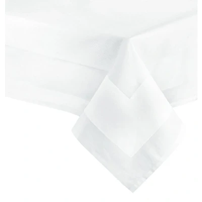 Immagine di ZOLLNER Tovaglia elegante in 130x220 cm (dopo il primo lavaggio) Copritavola robusto e di lunga durata cotone lucentezza seta con bordatura lavabile a 95C bianca