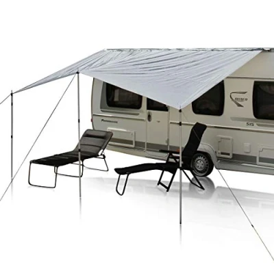 Immagine di yourGEAR tenda ad aria Caravan Tarp 4 x 2,4 m tetto apribile per roulotte incl. pali impermeabili 5000 mm