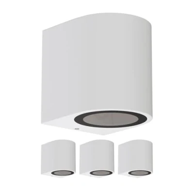 Immagine di ledscom.de 4 pz. applique ALSE per esterni, IP54, downlight, bianco opaco, rotondo, 1x GU10 max. 35W