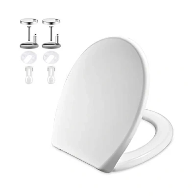 Immagine di GRIFEMA G952, Sedile WC, Copriwater Universali D Forma,Tavoletta WC Chiusura Ammortizzata, Rapido Montaggio, O, Bianco