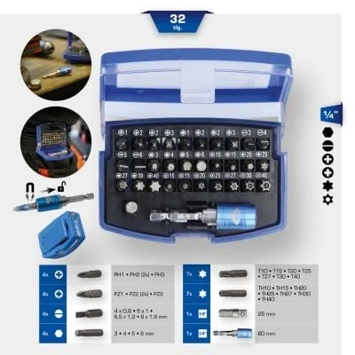 Immagine di KS TOOLS BT053032 Serie di punte per giraviti 32