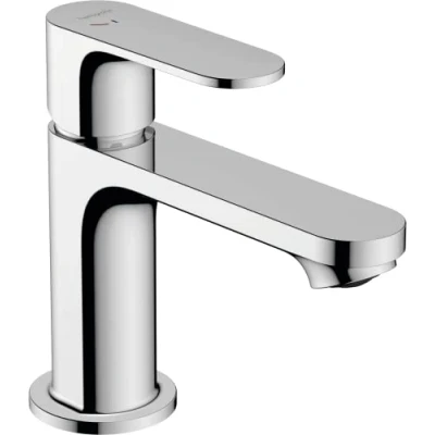 Immagine di hansgrohe Rebris S CoolStart miscelatore per lavabo a risparmio energetico, rubinetto bagno con altezza bocca 80 mm, senza scarico, da idrico, cromo