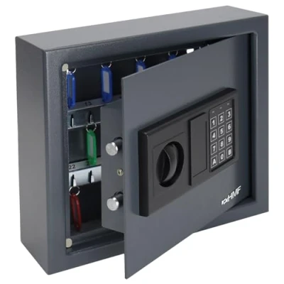 Immagine di HMF 2030 11 Cassaforte a Chiave con Serratura Elettronica 30 Ganci x 28 10 cm Antracite