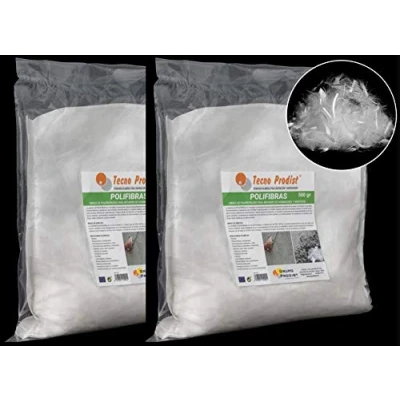 Immagine di POLIFIBRAS TECNO PRODIST, Fibra 12 mm Per Cartongesso, Calcestruzzo O Malta Polipropilene (Pp) Rinforza Ed Evita Crepe Impasto A Dispersione Omogenea (2 Sacco 500 Gr)