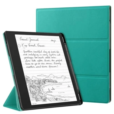 Immagine di FINTIE Stand Custodia per Kindle Scribe 10,2 Pollici (Modello 2024/2022) con Portapenna Sottile Leggero Cover Protettiva Case Auto Sveglia/Sonno 2024, Jadeverde
